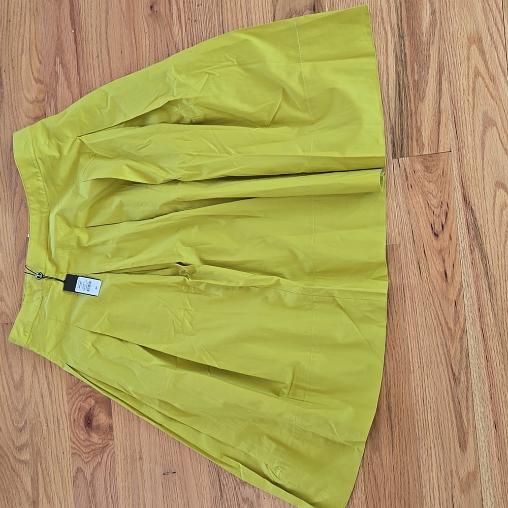 Brand New Talbots Cotton Olive Green Full Skirt Size 6P